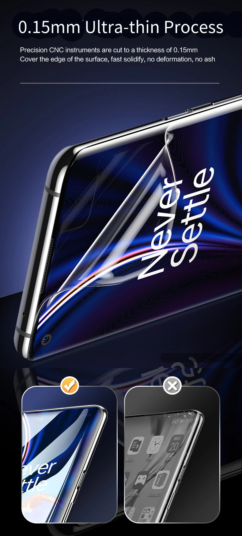 SmartDevil Screen Protector for OnePlus 13 12 11 Soft Protective Film for OnePlus 10 9 Full Cover Full Glue HD Hydrogel Film