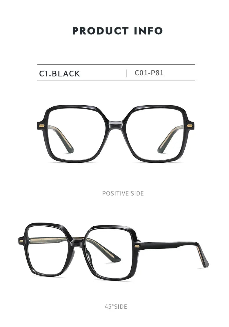 KANSEPT Women's Eyepieces for Reading Glasses Square Lunette Myopia Woman Eyeglasses Blue Light Graduated Lenses to Read Eyewear