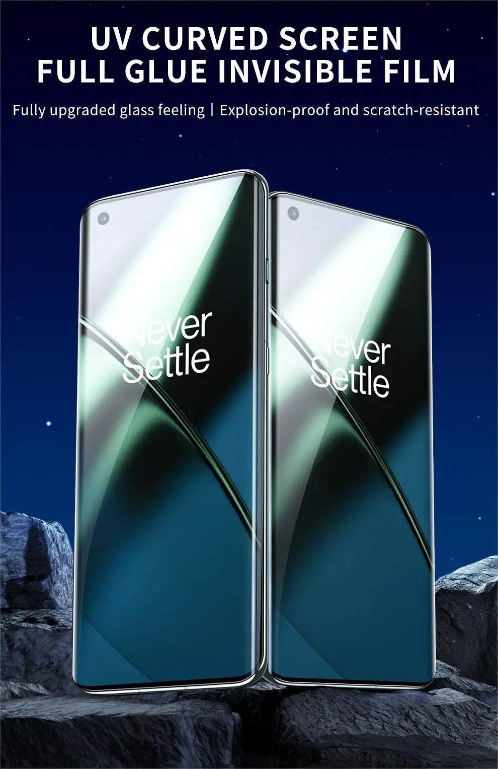 SmartDevil Full Glue UV Screen Protector for Oneplus 13 12 11 10 Pro Full Cover Quantum Film for OnePlus Ace3 2 Anti-fingerprint