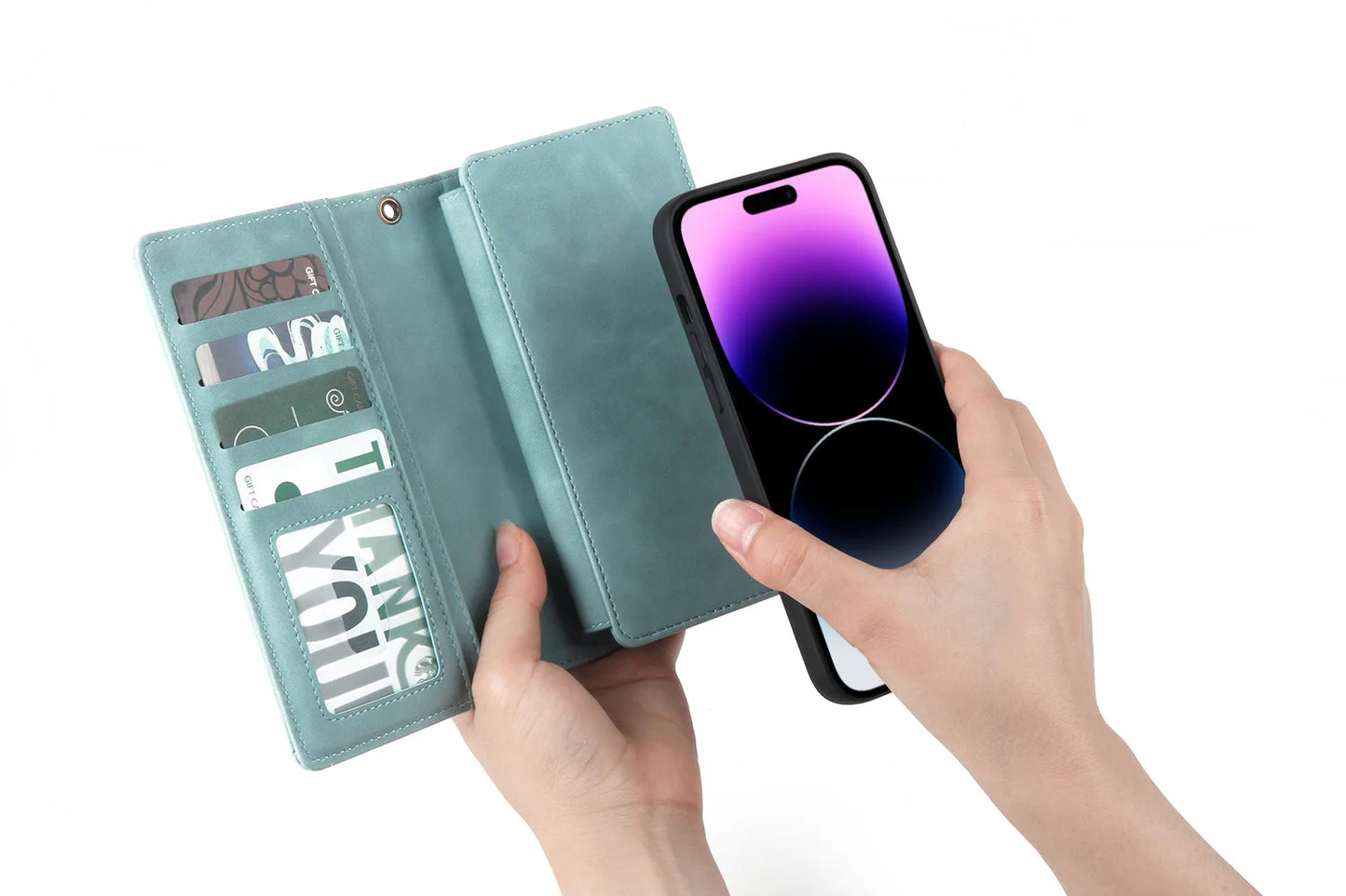 Detachable Magnetic Leather Case For Samsung Galaxy A73 A71 A54 A53 A52 A51 A34 A33 A15 A55 A35 Zipper Wallet Cards Holder Cover