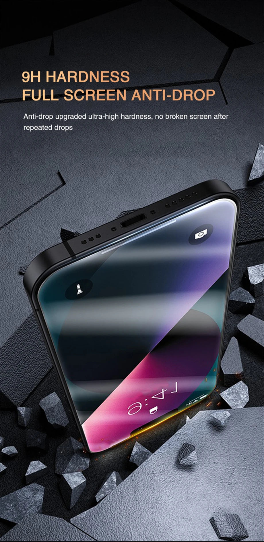 4Pcs Full Cover Anti Spy Screen Glass Protector Film For  iPhone 17 16 15 Pro Max 13 12 11 Pro Plus Tempered Glass Privacy