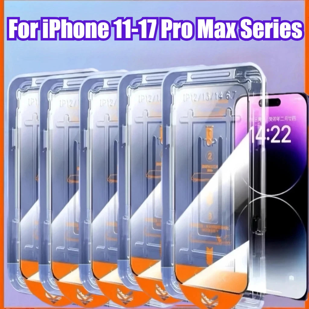 5PCS Ultra Clear Tempered Glass for IPhone 17 Pro Max 17Pro Dust-Free Tempered Glass for IPhone 17 Air One-click Film Applicator