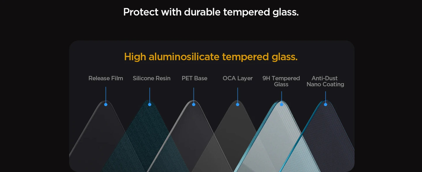 Spigen Glas.tR EZ Fit | Sensor Protected for iPhone 17 Pro Max/17Pro, 17/16 Pro Max /16 Pro Tempered Glass Screen Protector (2P)