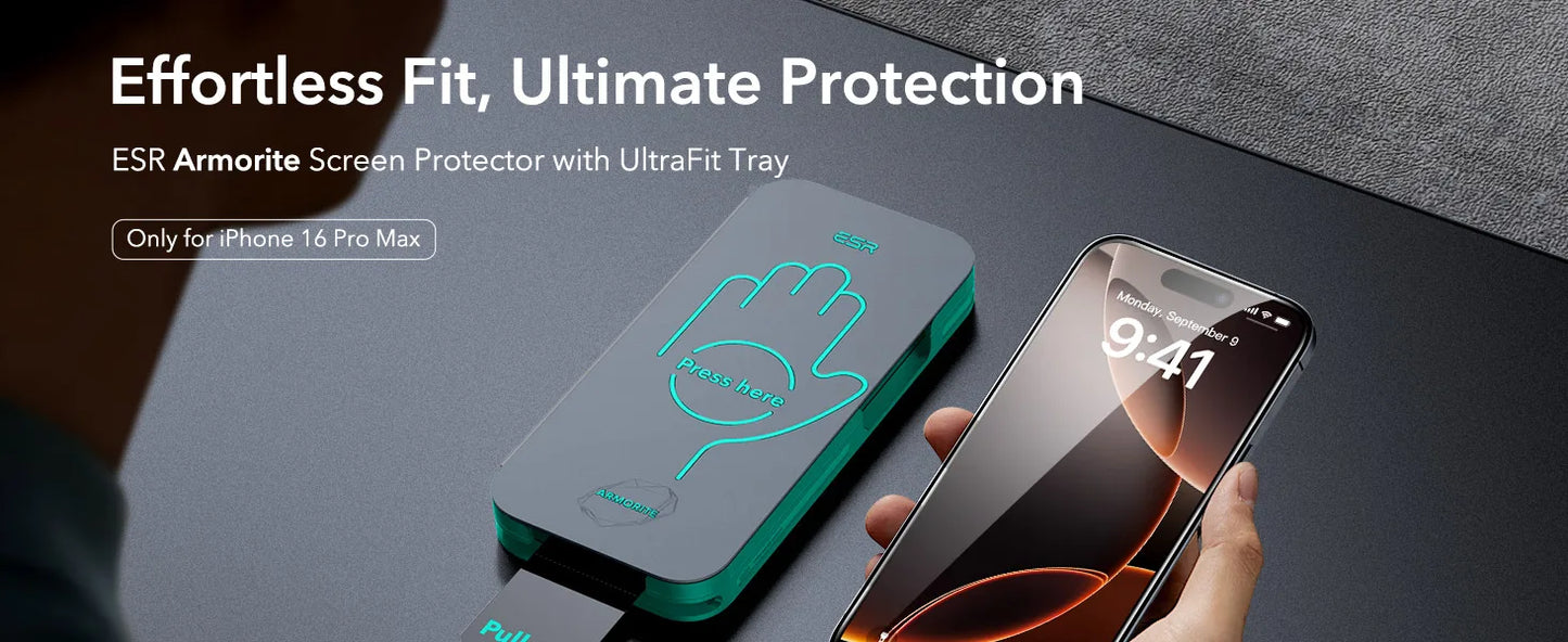 ESR for 3 Pack iPhone 17 Pro Max Screen Protector for iPhone 16/15/14/13 Armorite Tempered Glass Military Grade Film HD/Privacy
