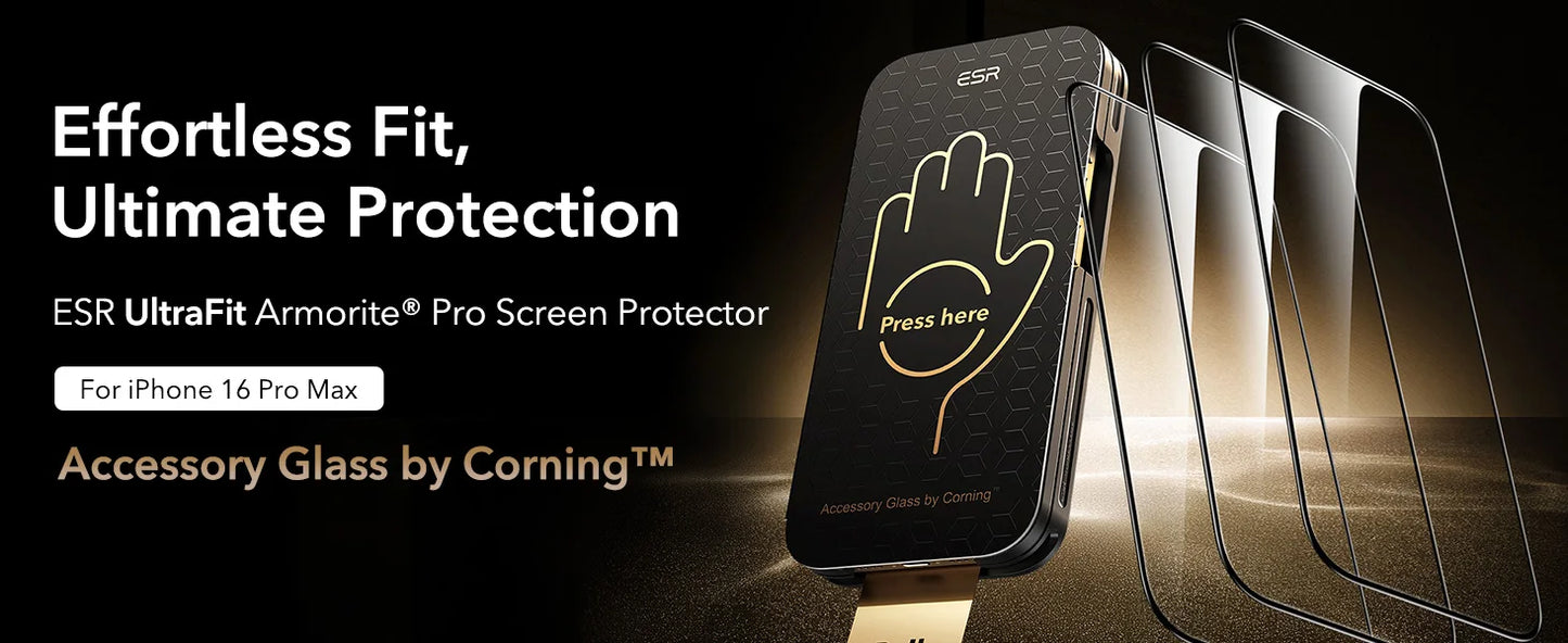 ESR 3 Pack for iPhone 17/16/15/14/13 Pro Max Screen Protector Military-Grade Tempered Glass Film for iPhone 17 Pro Max&17 Air