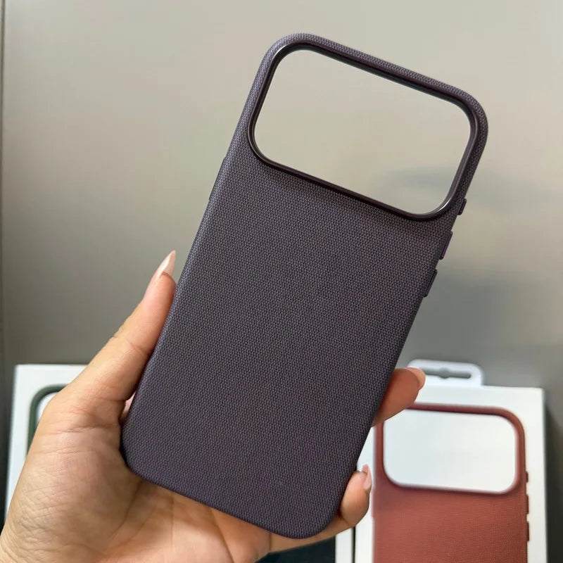 Ultra Thin Solid Color Cloth Pattern PC for Magsafe Case for IPhone 17 Pro Max 17 Pro Wireless Charging Camera Cover NO Box
