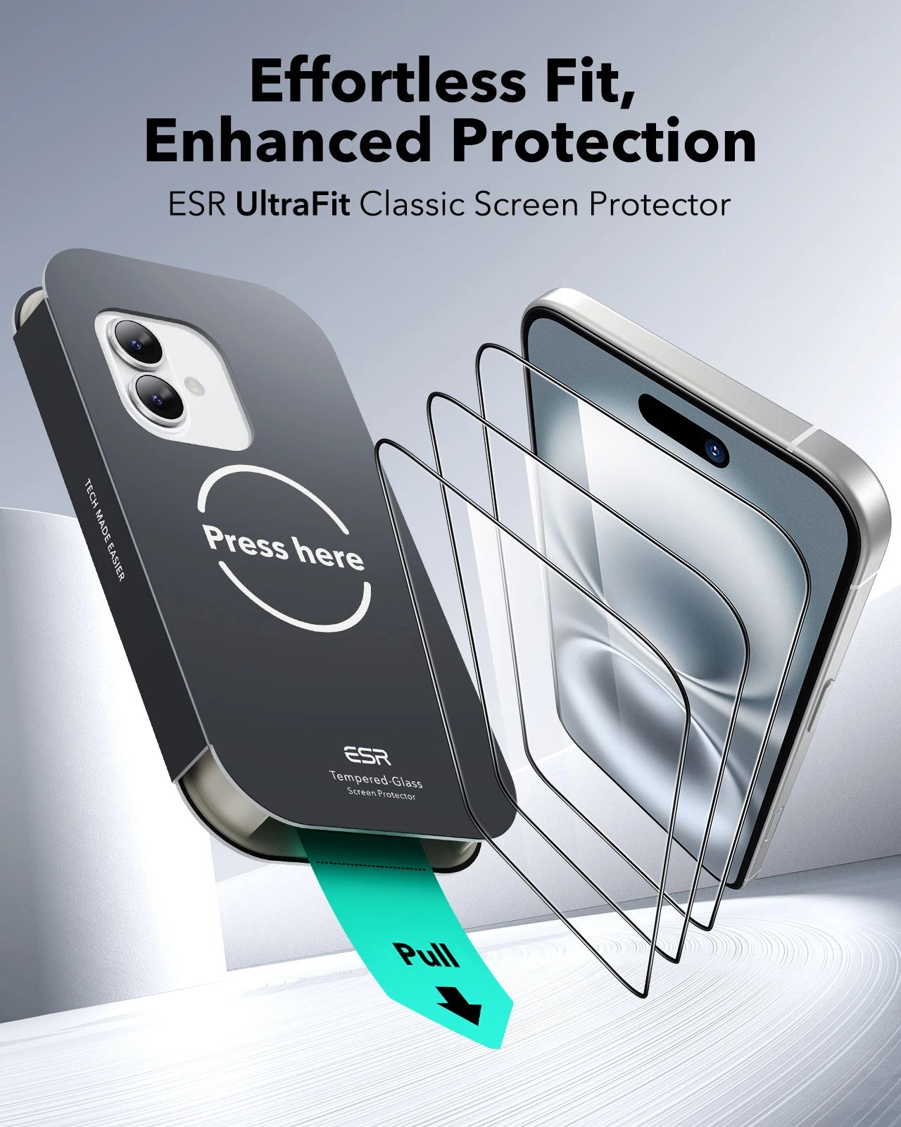 ESR 3 Pack for iPhone 17/16/15/14/13 Pro Max Screen Protector Military-Grade Tempered Glass Film for iPhone 17 Pro Max&17 Air