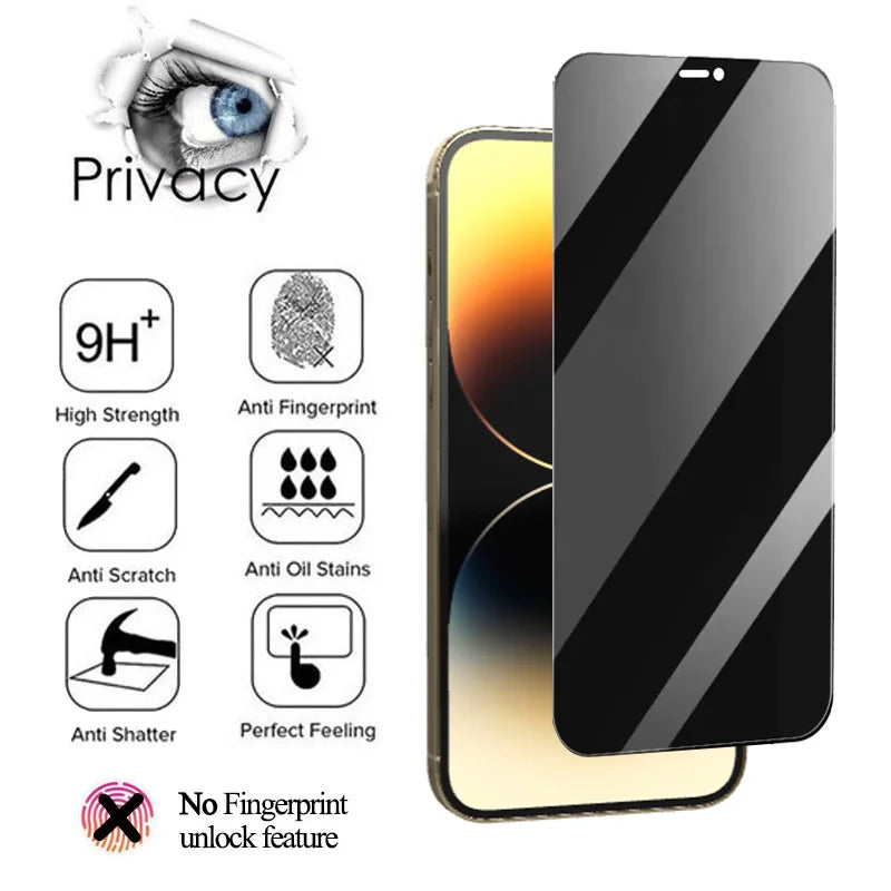 For iPhone 16 17 15 14 pro privacy tempered glass for iphone 15 14 13 12 11 pro max iphone14 iphone13 iphone16 iphone 16 pro anti spy screen protector iphone 14pro