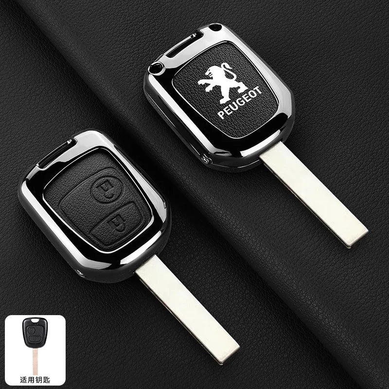Zinc Alloy Car Key Case Cover Key Bag Shell Holder Protector For Peugeot 106 107 206 306 406 307 207 407 Partner Xsara Accessory