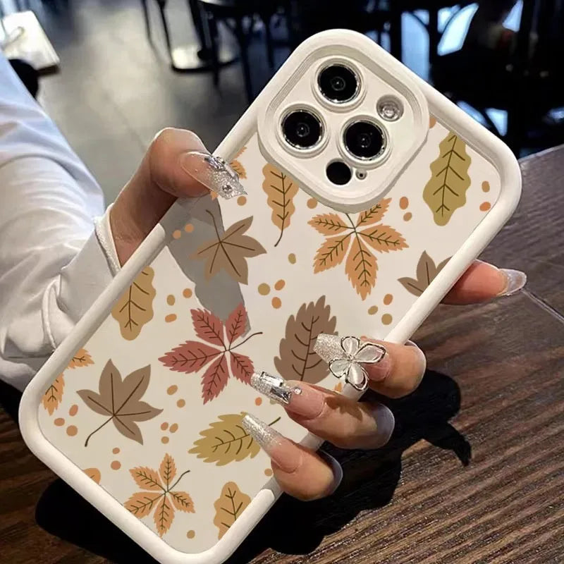 Autumn Leaves and Vintage Maple Leaves Artistic Phone Case For iPhone 17 16 15 14 Plus 13 12 11 Pro MAX 17 Air Phone Cover