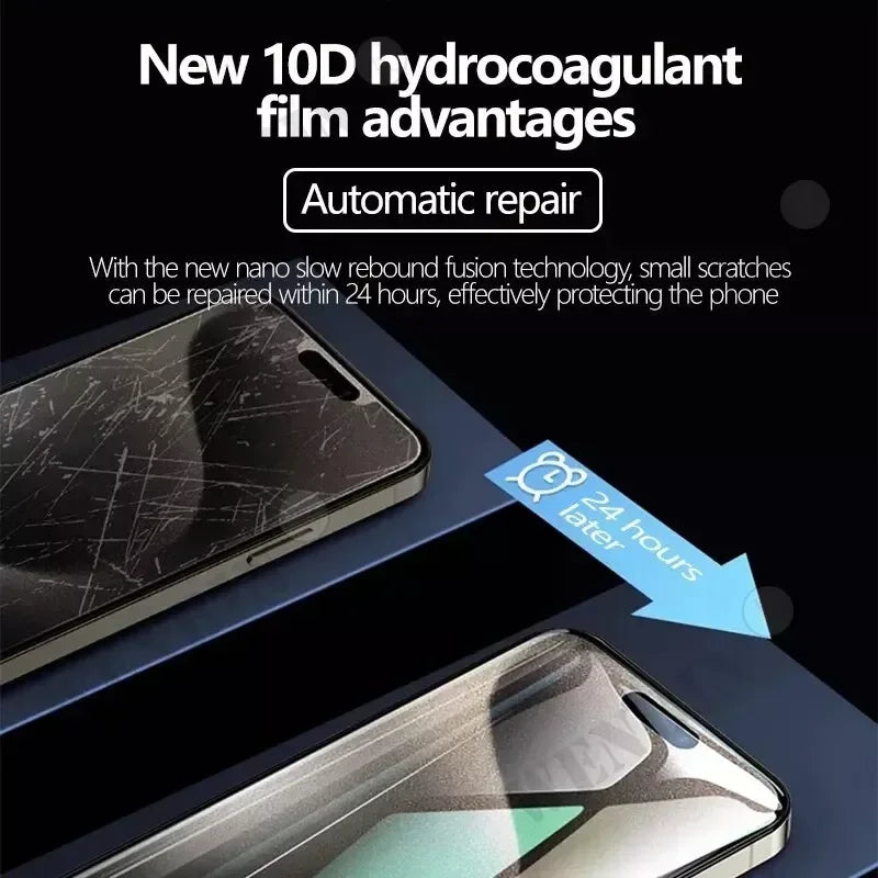5 Pcs Hydrogel Film For iPhone 17 16 16e 15 14 13 12 11 Pro Max Plus 12 13 Mini 8 7 Plus SE XR X XS Full Cover Screen Protector