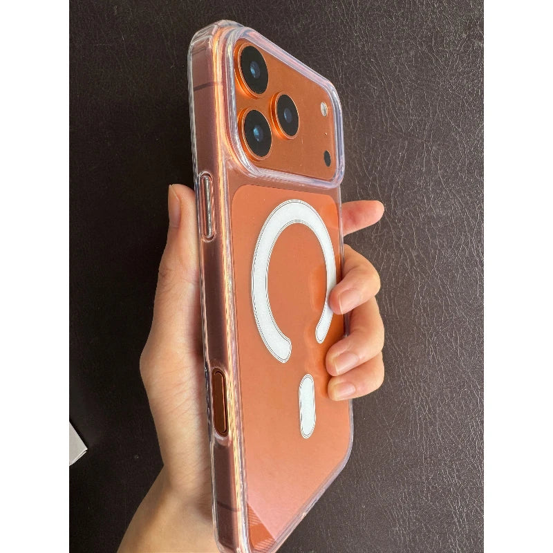 High Clear PC Hybird Magsafe Case for iPhone 17Pro 17 Pro Max 17Air 17promax Transparent Magnetic Wireless Charge Cover with box