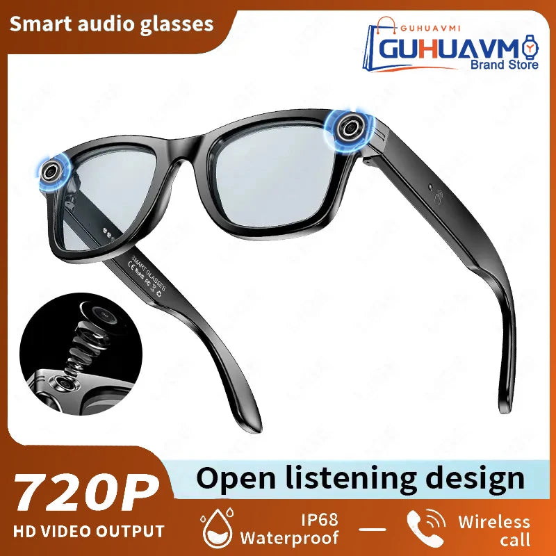 AI Smart Glasses 800W Anti Shake HD Camera Video Recording Languages Translation Sunglasses Bluetooth Call Music Play Man Women