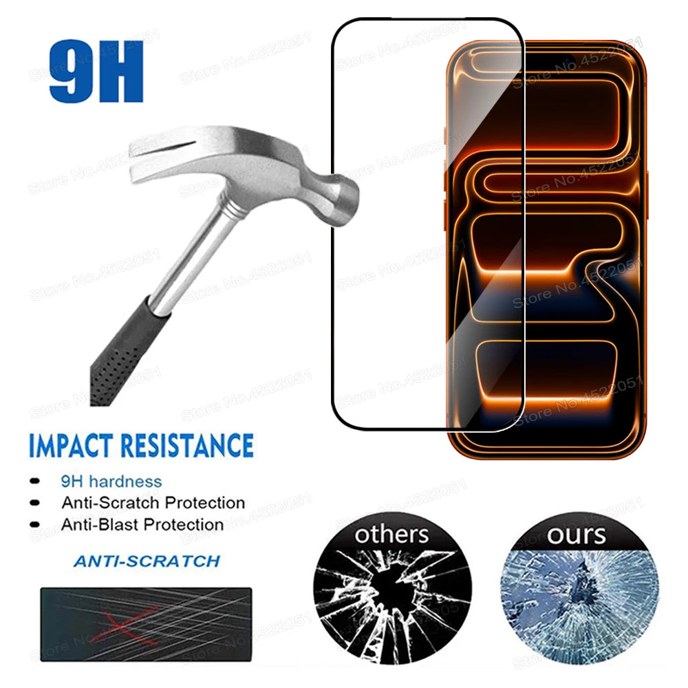10 IN 1 9D Full Tempered Glass For iPhone 17 16 15 14 13 12 11 Pro Max Plus Mini 16e Screen Protector For iPhone 17 Pro Max Air