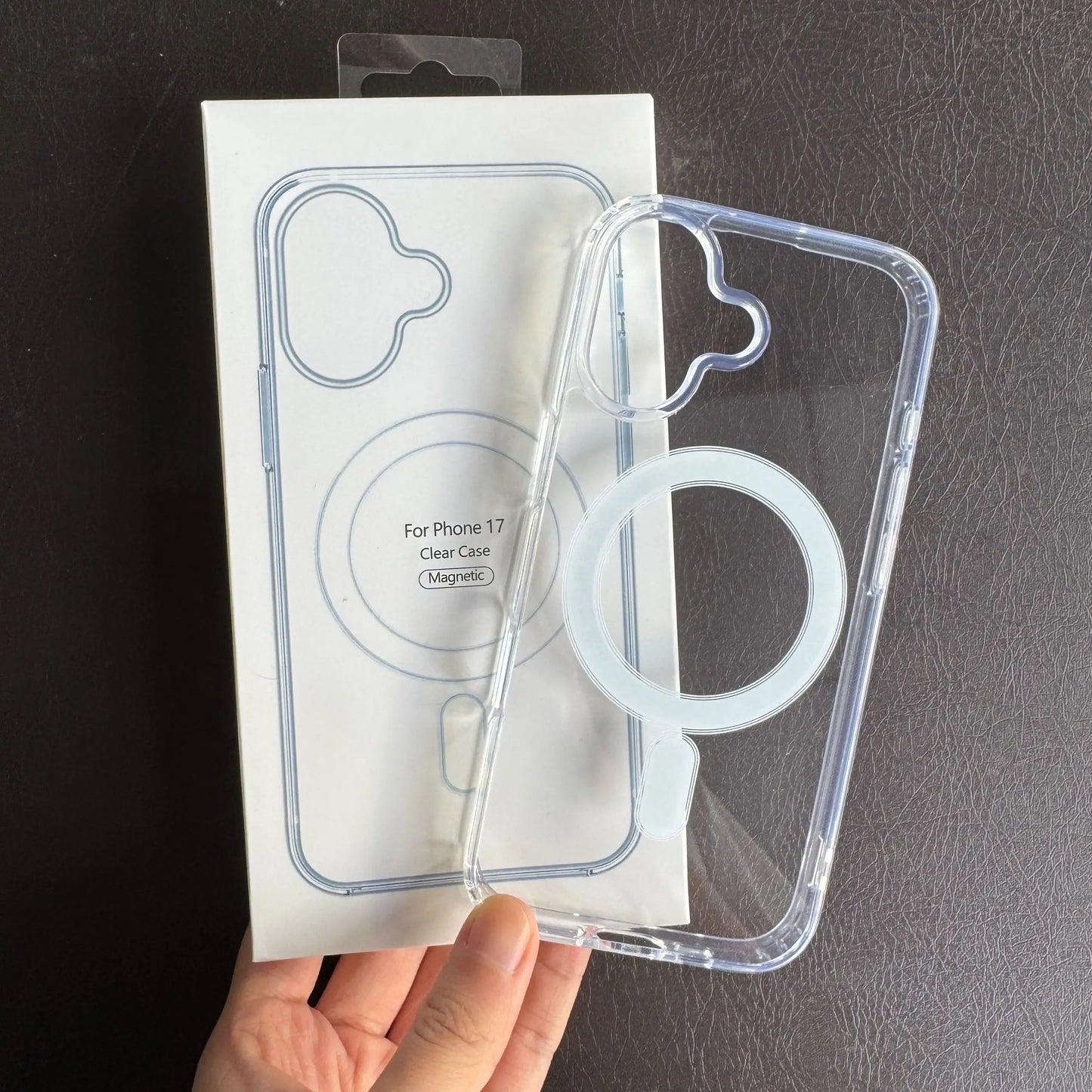 High Clear PC Hybird Magsafe Case for iPhone 17Pro 17 Pro Max 17Air 17promax Transparent Magnetic Wireless Charge Cover with box