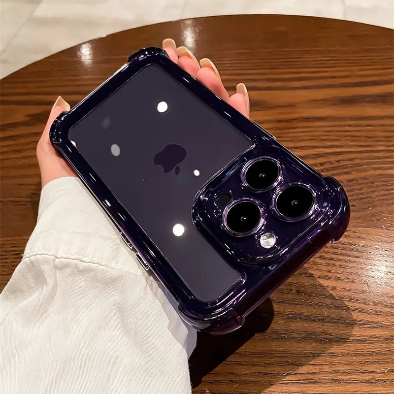 Luxury Transparent Silicone Phone Case For iPhone 17 16 15 14 13 12 11 Pro Max Air 16E X XS 7 8 Plus SE2 Shockproof Soft Cover