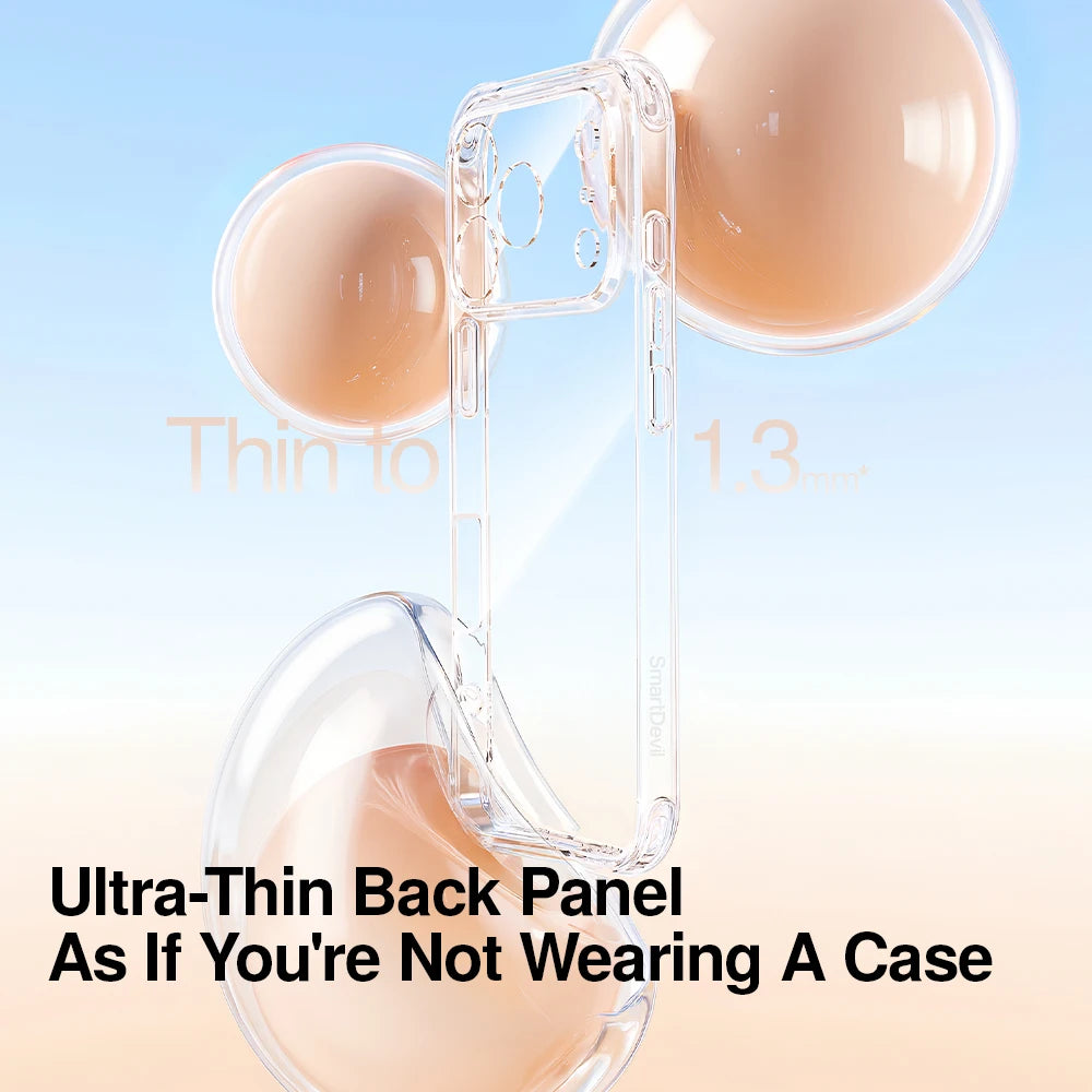 SmartDevil Transparent Phone Case for iPhone 17 Pro Max 17 Pro 16 Soft Back Cover Airbag Shell for iPhone Air Anti-drop