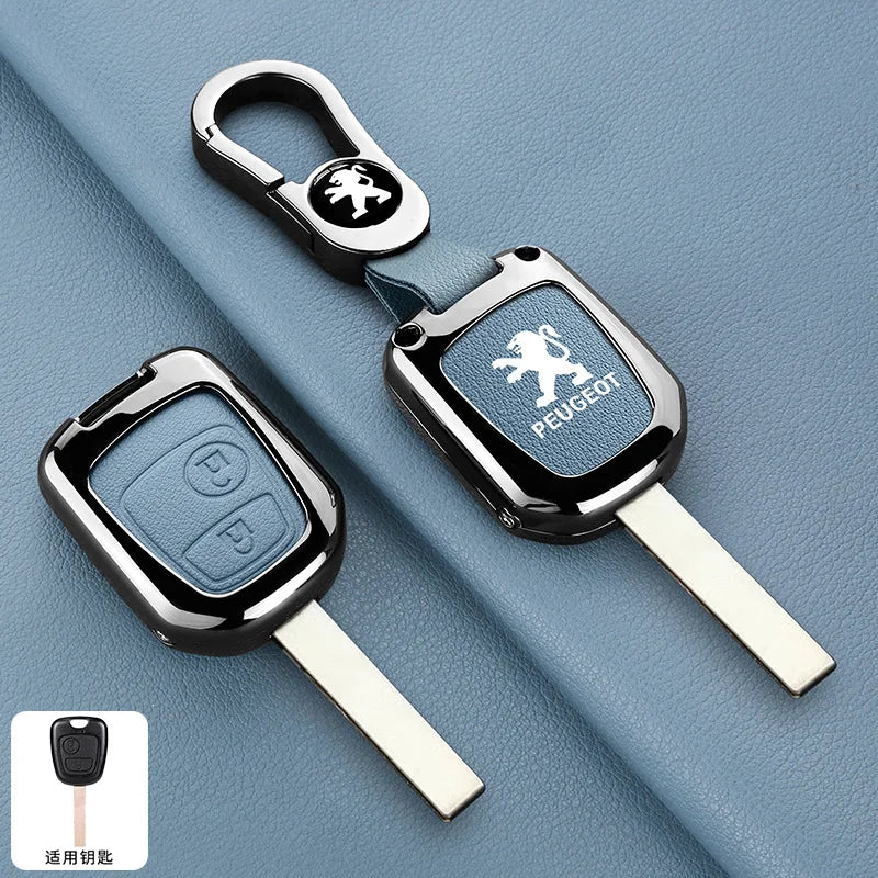 Zinc Alloy Car Key Case Cover Key Bag Shell Holder Protector For Peugeot 106 107 206 306 406 307 207 407 Partner Xsara Accessory