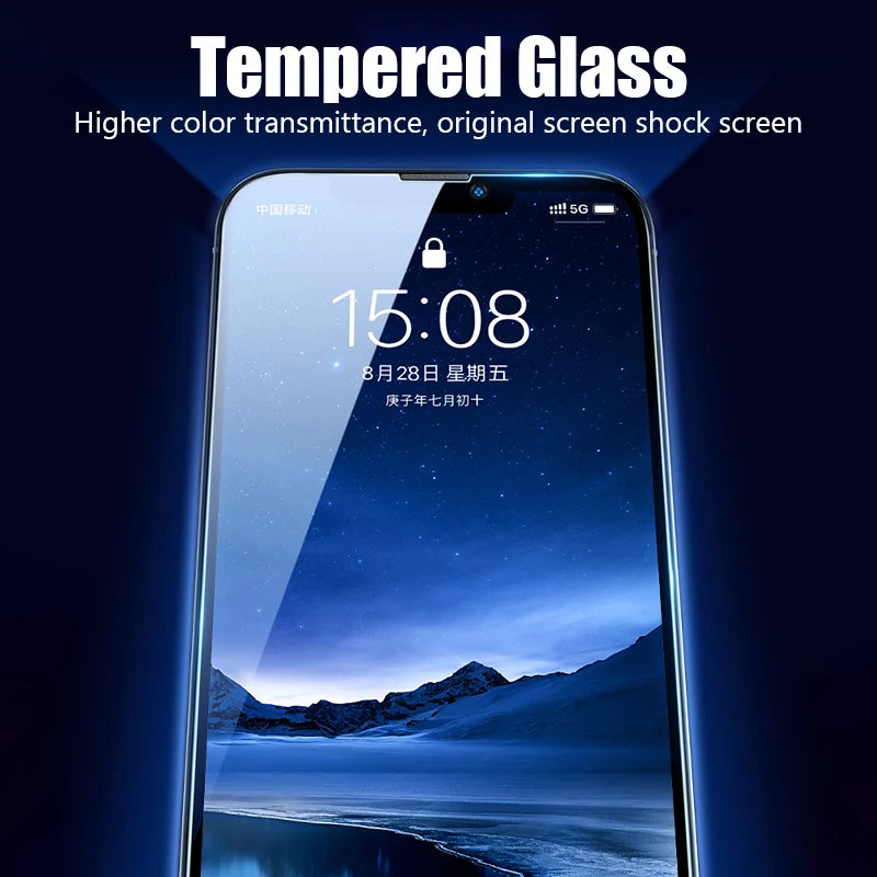 4Pcs Tempered Glass For iPhone 17 16 15 14 13 12 11 Pro Max Plus  Mini Air 7 8 6S SE 2022 2020 X XS Screen Protector Protective