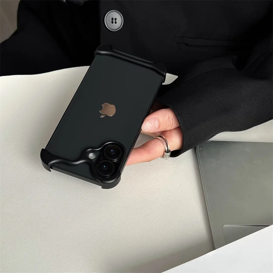 Arc Case Luxury Aluminum Metal Bumper Phone Pulse Case For IPhone13 14 15 16 17 Air Pro Max 16Pro Plus Lightweight Phone Cover