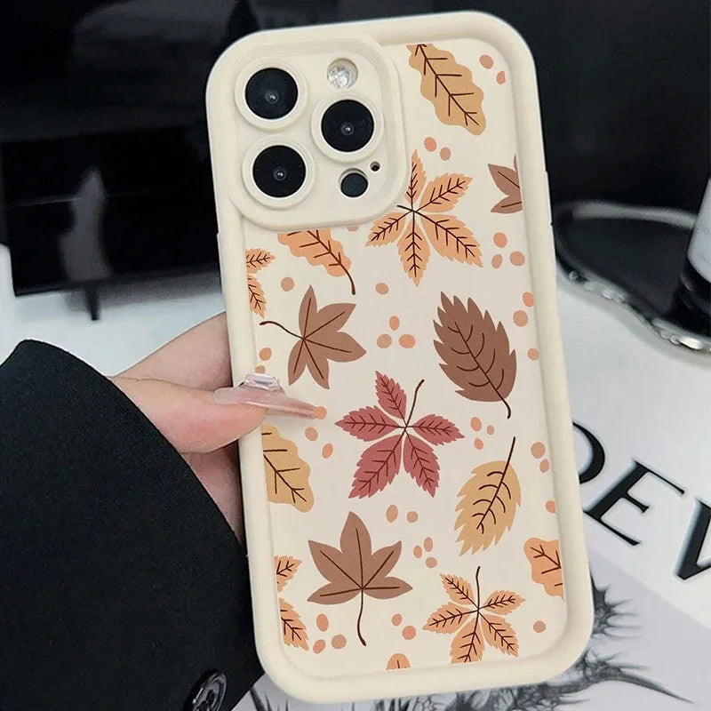 Autumn Leaves and Vintage Maple Leaves Artistic Phone Case For iPhone 17 16 15 14 Plus 13 12 11 Pro MAX 17 Air Phone Cover