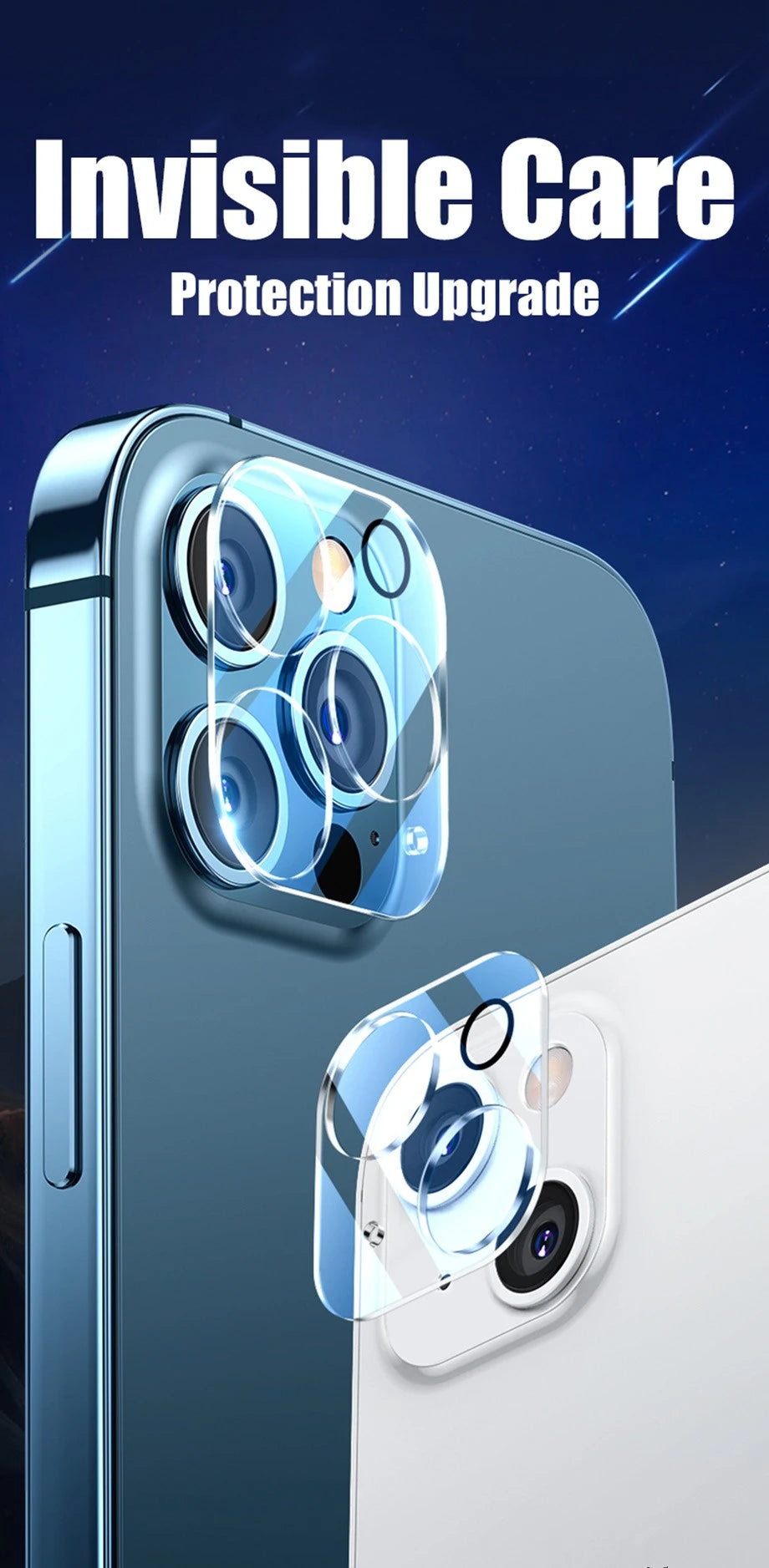 4in1[2 Back Glass + 2 Lens Glass] Clear Phone Tempered Glass For iPhone 16 15 14 Plus 13 12 Mini 11 Pro Max Back Screen Film