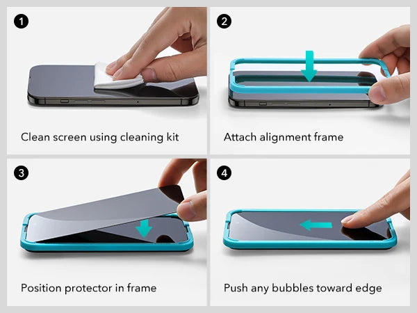 ESR Tempered-Glass Screen Protector iPhone 13/14/15/16/17 Pro Max HD Clear Anti-spy Screen Firm For iPhone 17Air&16/15 Plus&16e