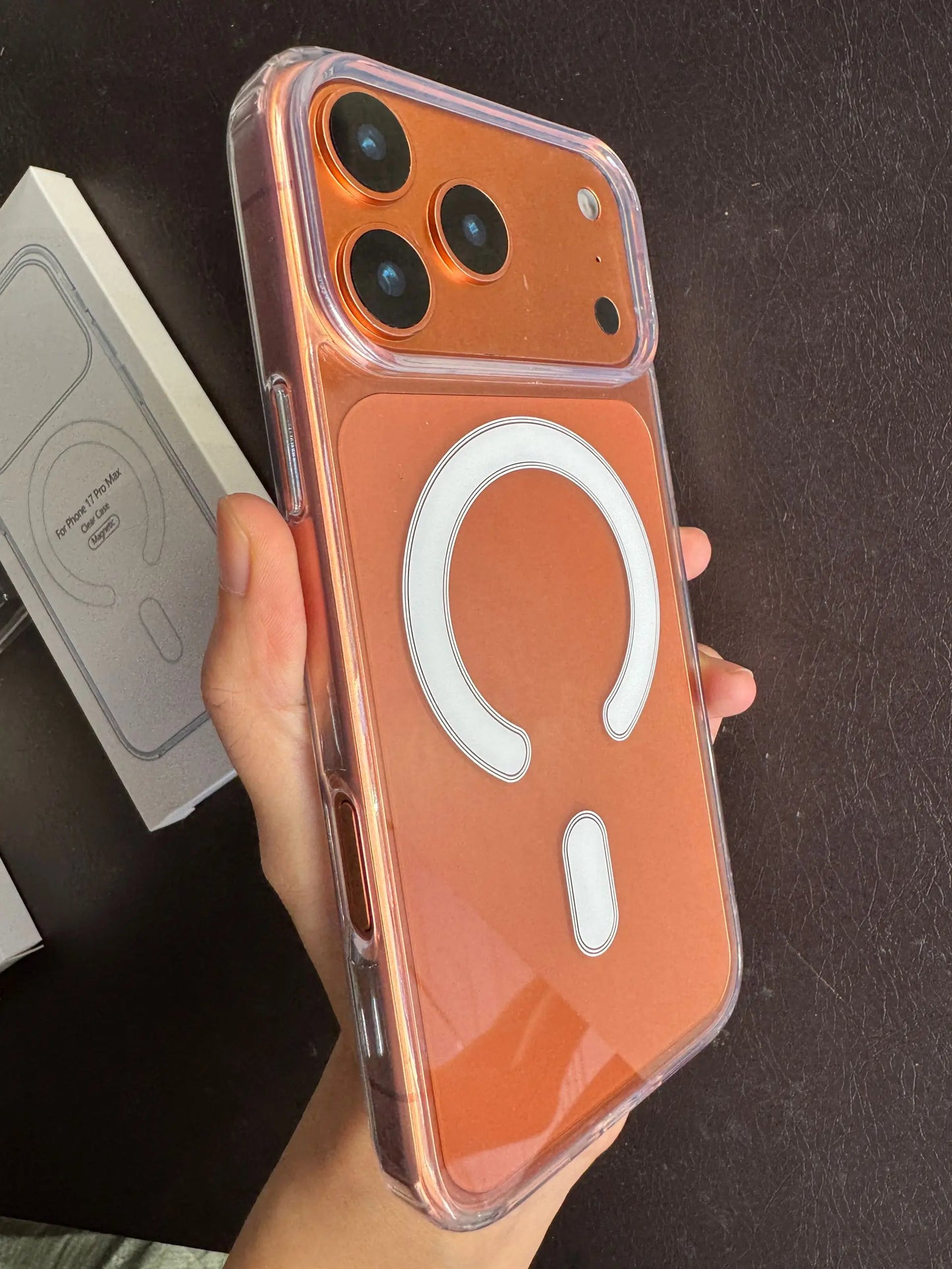 High Clear PC Hybird Magsafe Case for iPhone 17Pro 17 Pro Max 17Air 17promax Transparent Magnetic Wireless Charge Cover with box