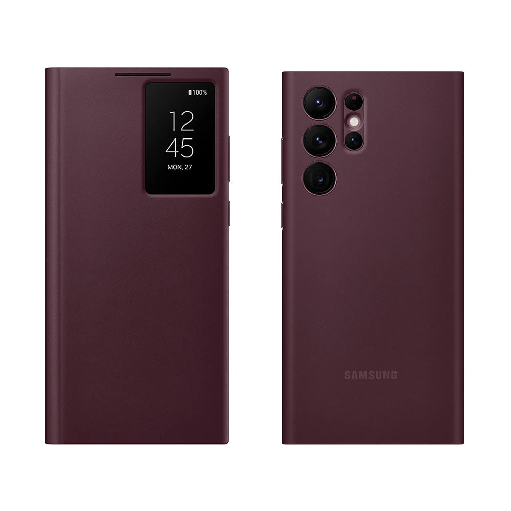 Original Smart View Wallet Flip Case For Samsung Galaxy S22Ultra SM-S908B Smart View Phone Case Cover（EF-ZS908)