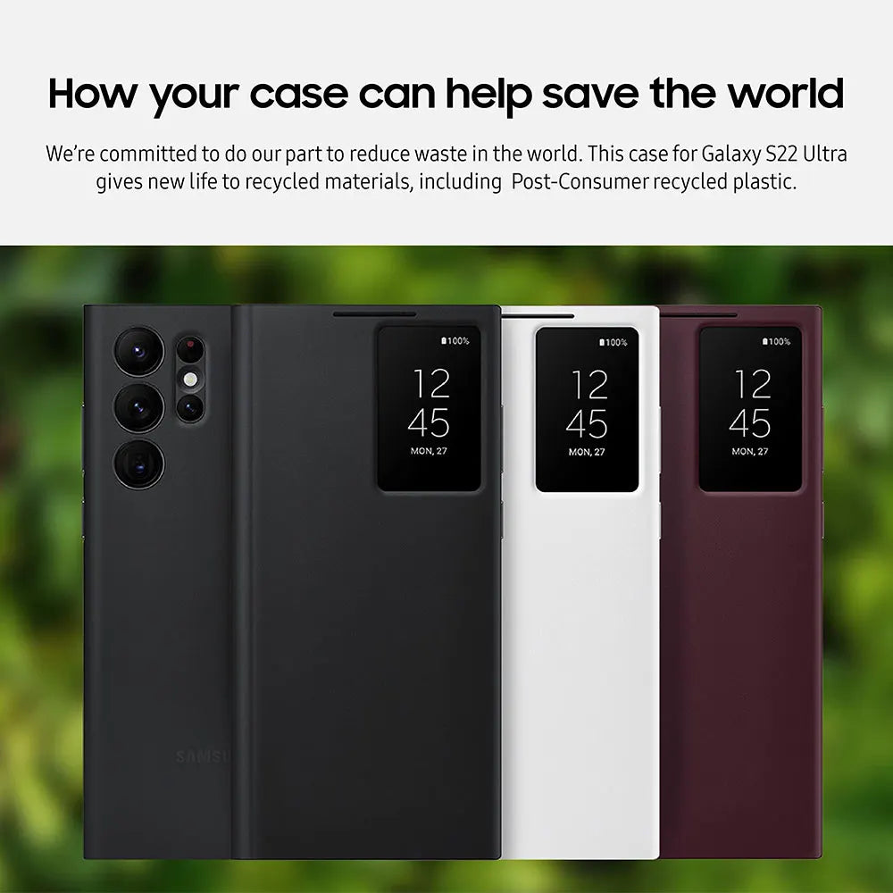 Original Smart View Wallet Flip Case For Samsung Galaxy S22Ultra SM-S908B Smart View Phone Case Cover（EF-ZS908)