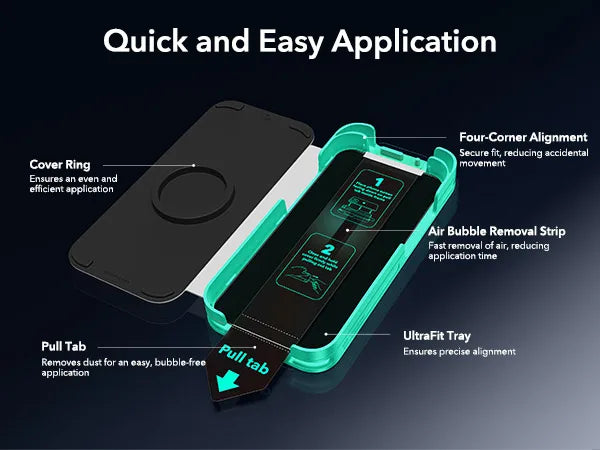 ESR 3 Pack Privacy Screen Protector for iPhone 15/14/16 Pro Max Military Grade Anti-spy Tempered Glass Film iPhone 16e/16 Plus