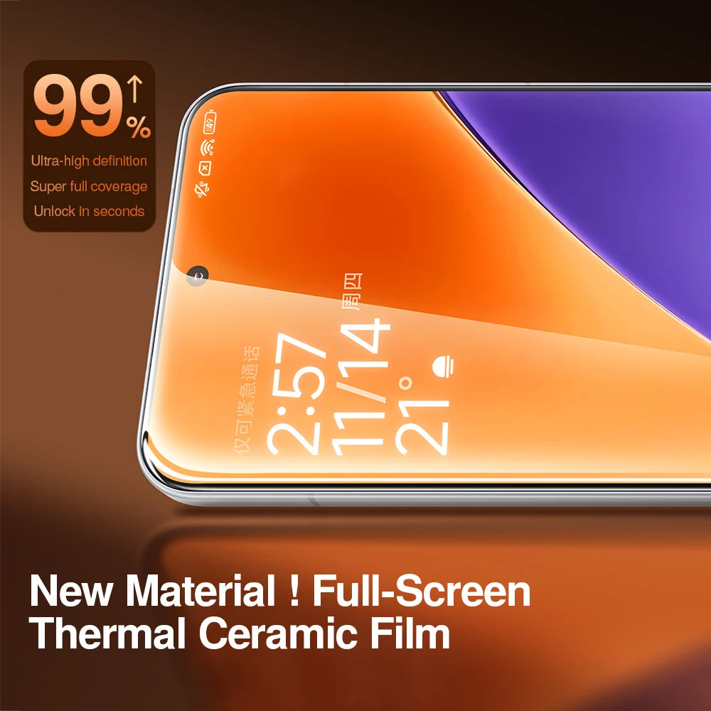 SmartDevil Heat sensitive Screen Protector For Xiaomi 15 15Pro Full Screen Soft Film For 15ultra 14 Pro Curved Screen