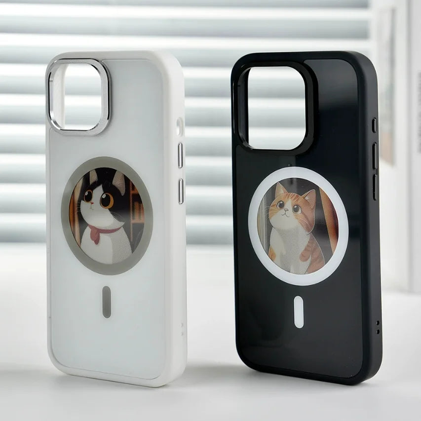 2.53 inches E-ink phone case photos Display Wireless transmission DIY screen for iphone 16/15/14/13 Round Support Magsafe