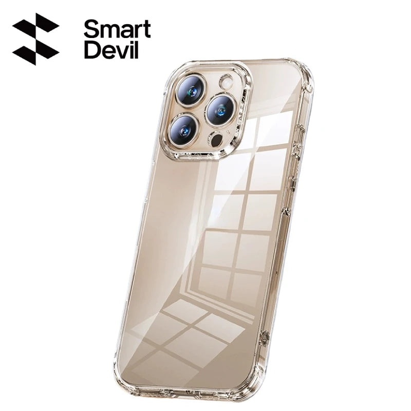 SmartDevil Transparent Phone Case for iPhone 17 Pro Max 17 Pro 16 Soft Back Cover Airbag Shell for iPhone Air Anti-drop