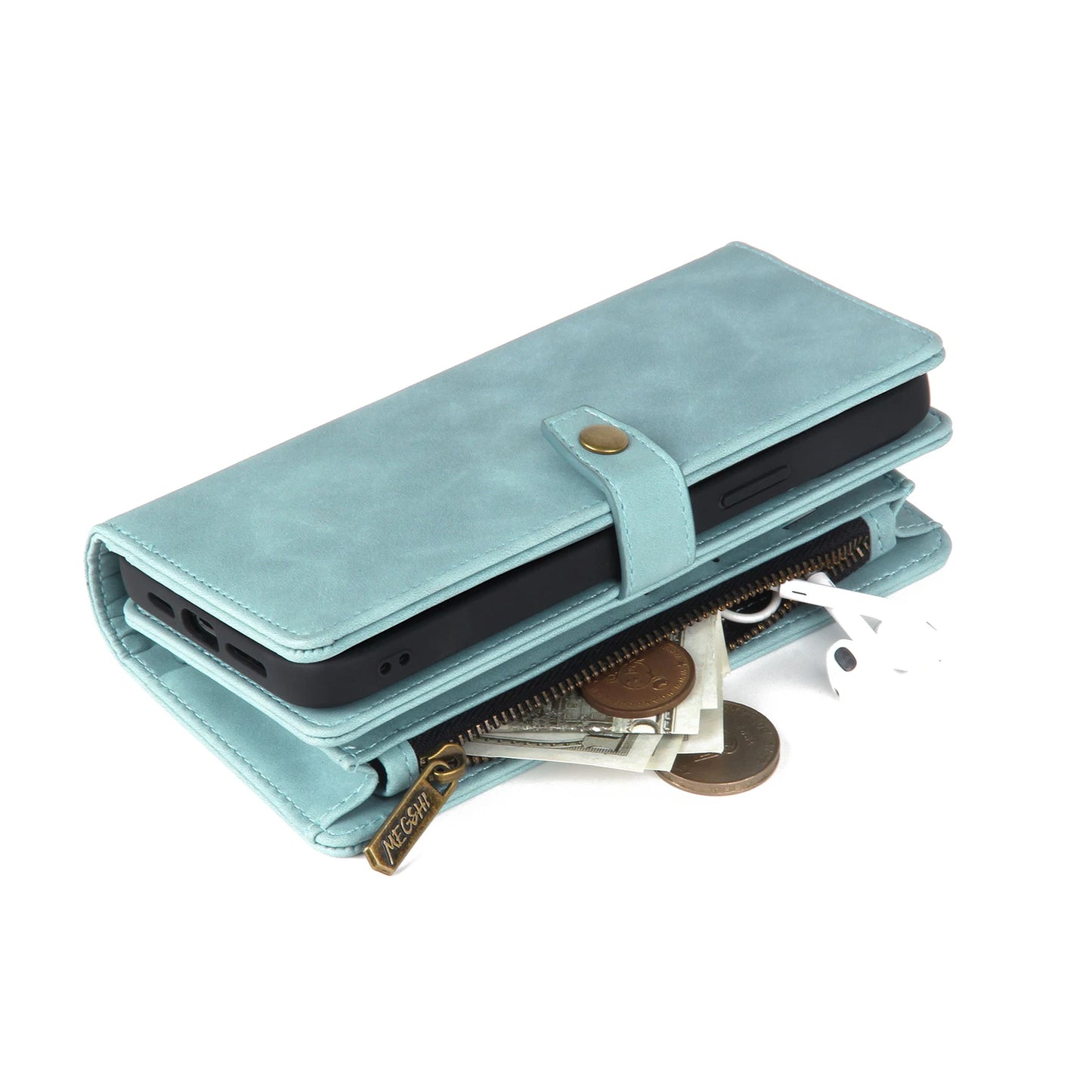 Detachable Magnetic Leather Case For Samsung Galaxy A73 A71 A54 A53 A52 A51 A34 A33 A15 A55 A35 Zipper Wallet Cards Holder Cover