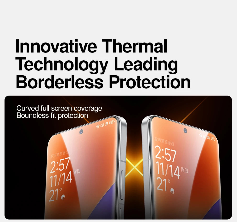 SmartDevil Heat sensitive Screen Protector For Xiaomi 15 15Pro Full Screen Soft Film For 15ultra 14 Pro Curved Screen
