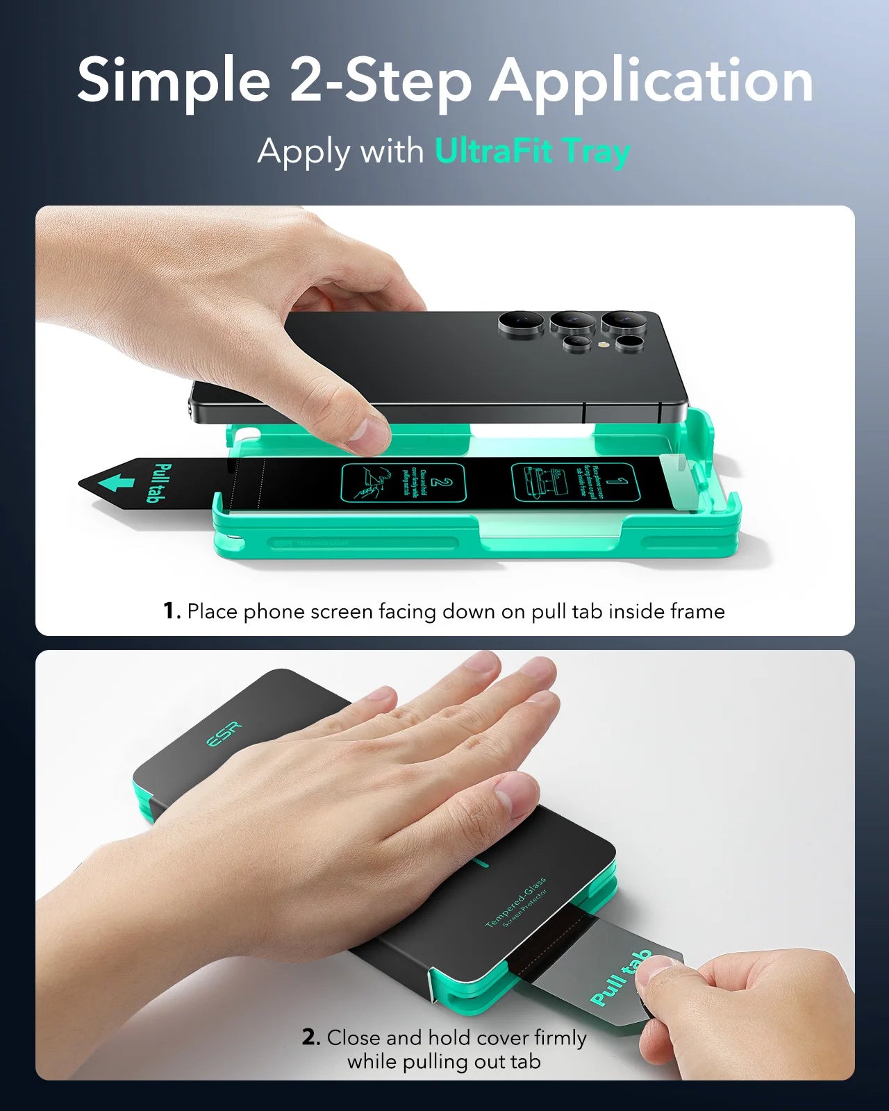 ESR for Samsung S25 Ultra Screen Protector 3pcs HD Tempered Glass Film with Easy Installation Frame for Galaxy S25 Ultra