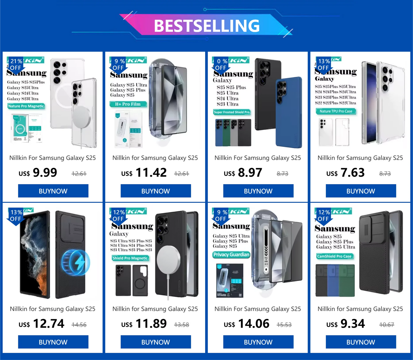 Nillkin For Samsung Galaxy S25 Ultra S25+ S25 Plus S24 Ultra S23 Ultra Series Frosted Shield Pro Phone Protection Back Case