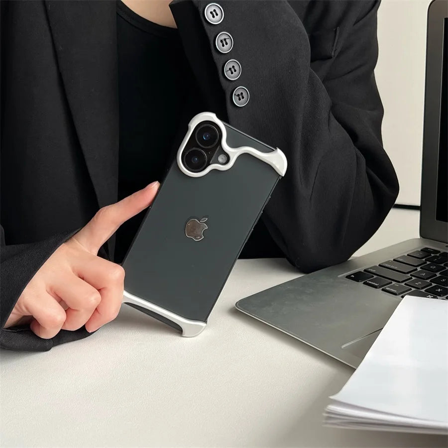 Arc Case Luxury Aluminum Metal Bumper Phone Pulse Case For IPhone13 14 15 16 17 Air Pro Max 16Pro Plus Lightweight Phone Cover