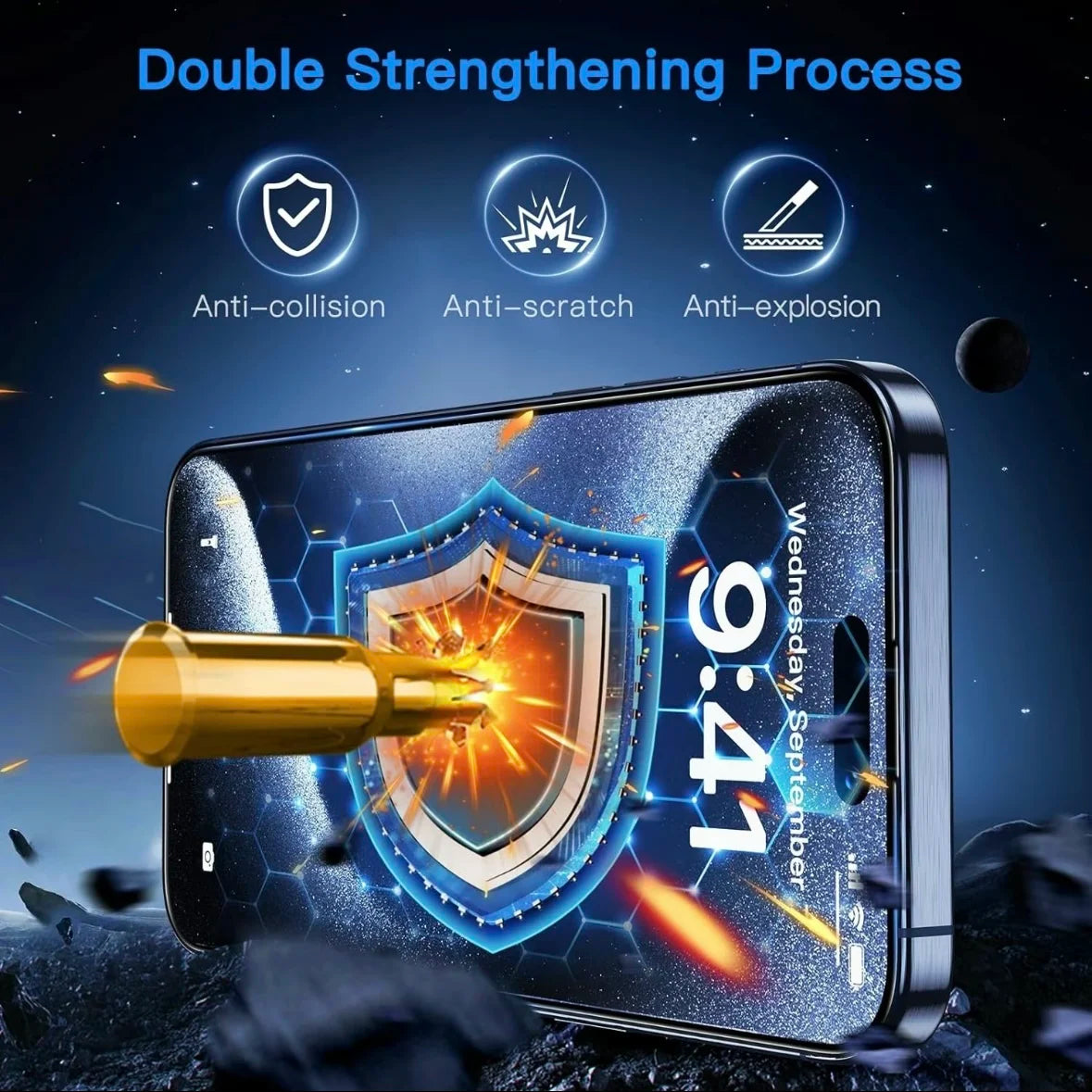 2Pcs For iPhone 17/16e/16 Pro Max/15/14/13/12/11/XS/XR Tempered Glass Screen Protector Anti-Blue Light Anti Purple Light