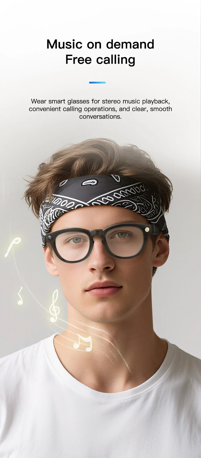 LIGE AI Smart Glasses 4K HD Camera 32GB Memory BT Call Voice Assistant Translate Touch Control Music Player sunglasses Men Women