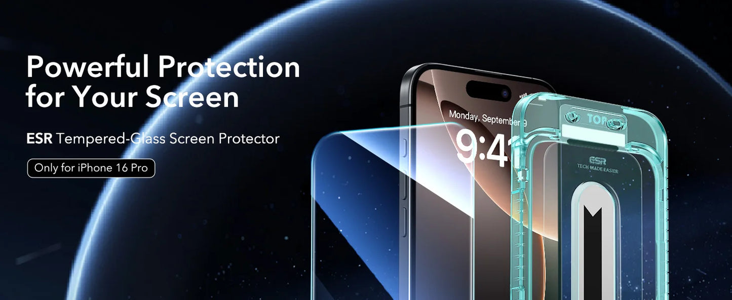 ESR 3 Pack for iPhone 16/15/14/13 Pro Max Screen Protector Full Cover Anti-Peek HD Tempered Glass Screen Film For iphone 16 Plus