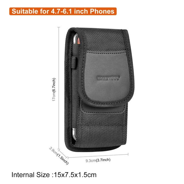 4.7-6.8inch Phone Nylon Pouch Multifunction Cell Phone Belt Clip Carrying Holster Case Waist Bag For iPhone,Samsung ,Smartphones