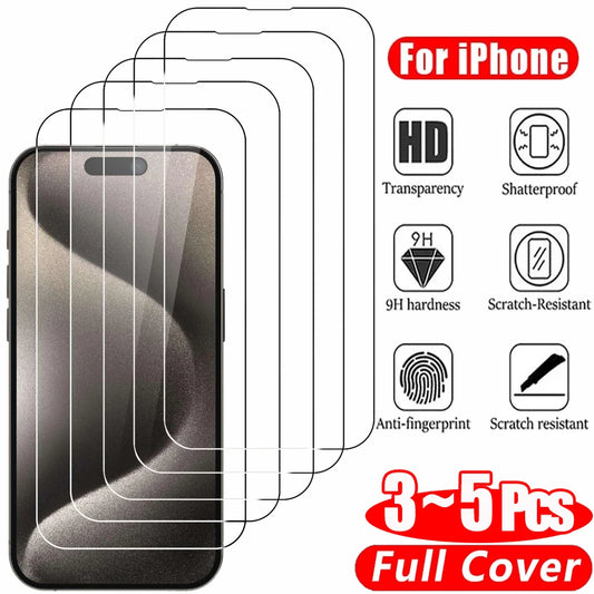 HD Tempered Glass Screen Protector For iPhone 17 15 16 Pro Max Protective Glass For iPhone 11 12 13 14 Pro 16 Plus Glass