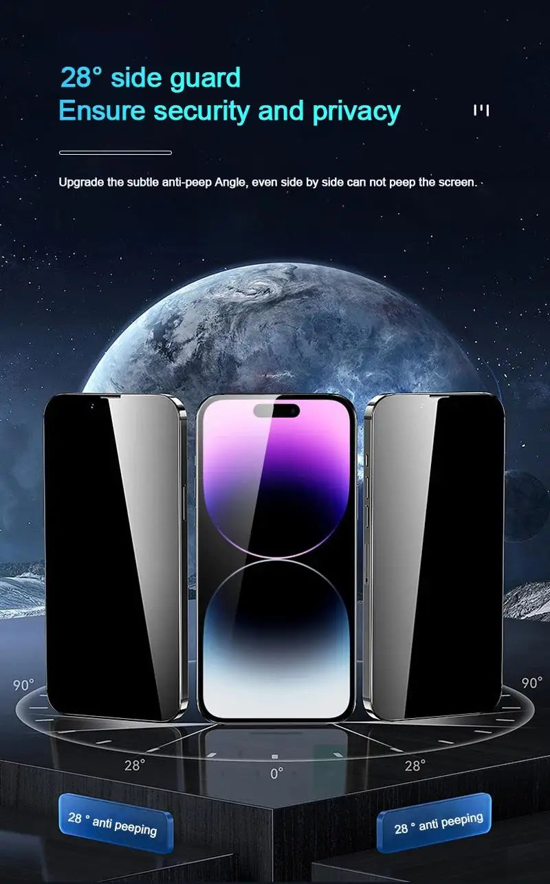 4pcs Full Cover Anti Spy Screen Protector for iPhone 17 16 11 12 13 14 15 PRO MAX Tempered Glass Privacy 17 Air 16 Pro Max Plus