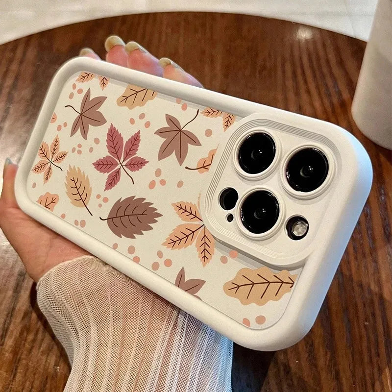 Autumn Leaves and Vintage Maple Leaves Artistic Phone Case For iPhone 17 16 15 14 Plus 13 12 11 Pro MAX 17 Air Phone Cover