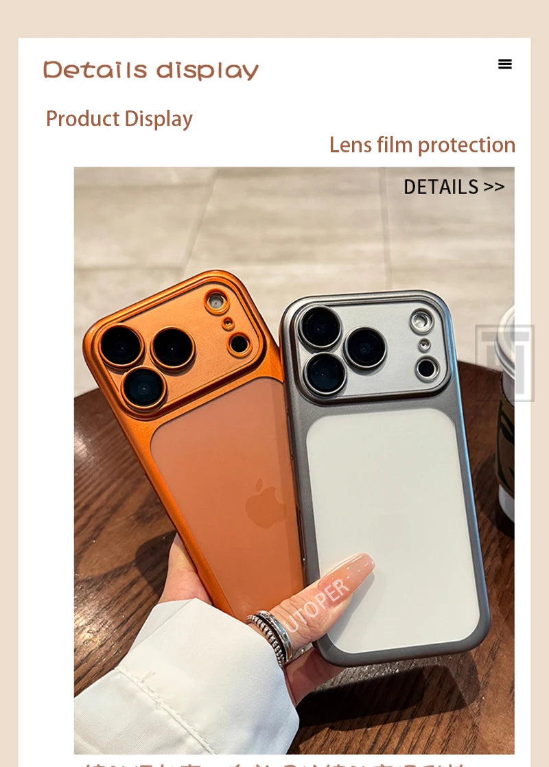 Luxury New Ultrathin UV Plating Matte Anti Slip 17 Pro Max Phone Case for iPhone 17 Lens Film Protect Translucent Hard PC Cover