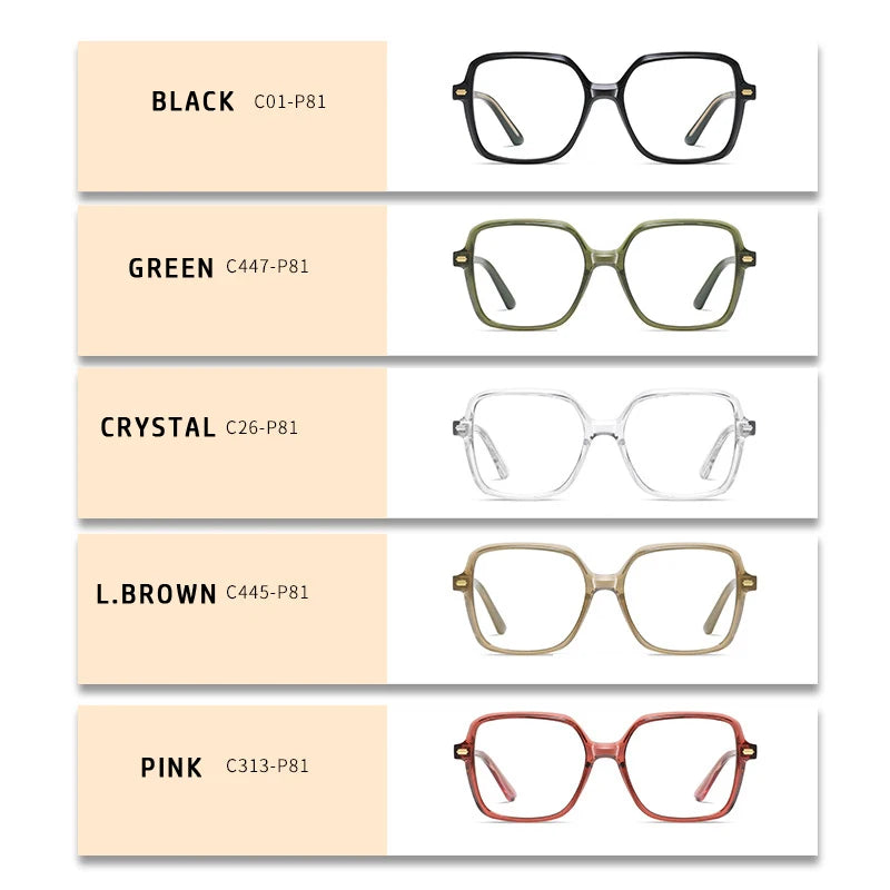 KANSEPT Women's Eyepieces for Reading Glasses Square Lunette Myopia Woman Eyeglasses Blue Light Graduated Lenses to Read Eyewear