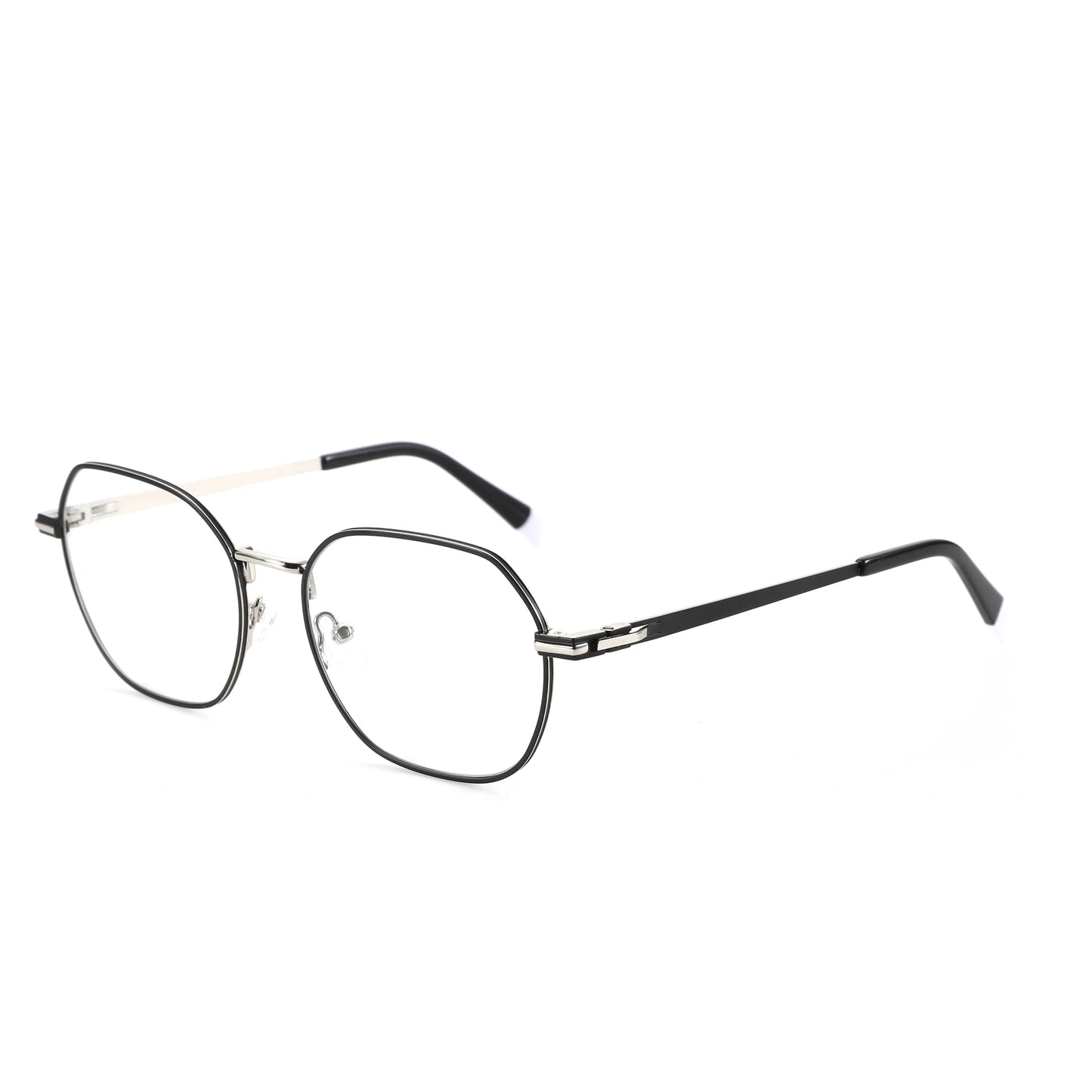 BLUEMOKY Men Alloy Prescription Eyeglasses Women Metal Square Glasses Anti-Blu- Light Myopia/Hyperopia/Progressive Eyewear