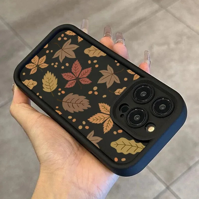 Autumn Leaves and Vintage Maple Leaves Artistic Phone Case For iPhone 17 16 15 14 Plus 13 12 11 Pro MAX 17 Air Phone Cover